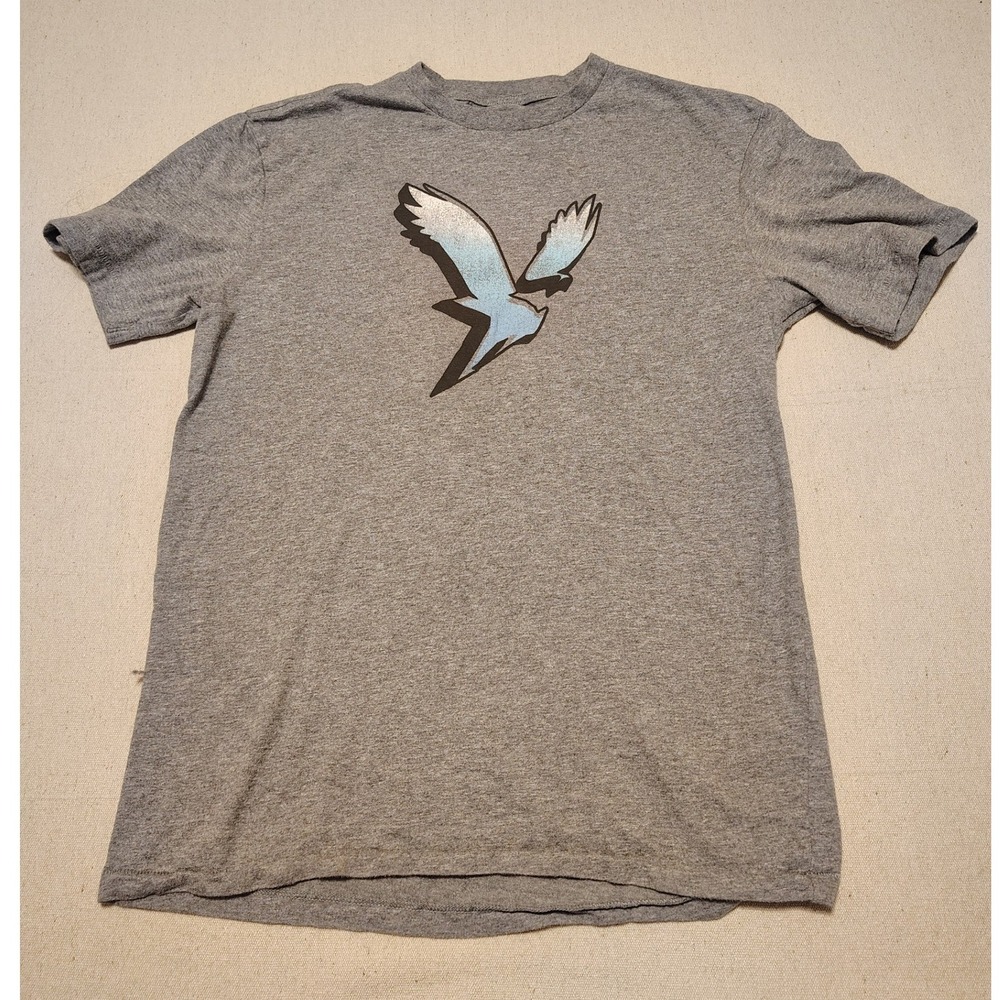 American Eagle Mens XS Super Soft Gray Graphic T-Shirt Eagle Logo Standard Fit O